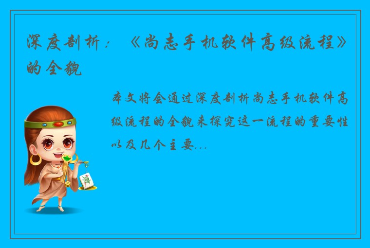 深度剖析：《尚志手机软件高级流程》的全貌