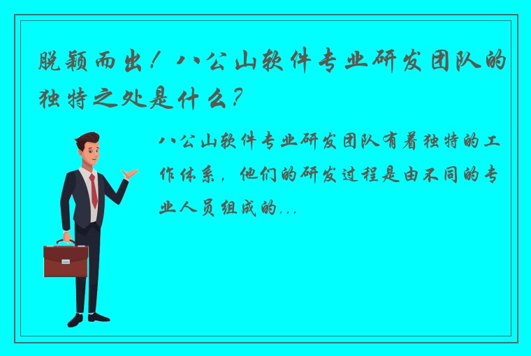 脱颖而出！八公山软件专业研发团队的独特之处是什么？